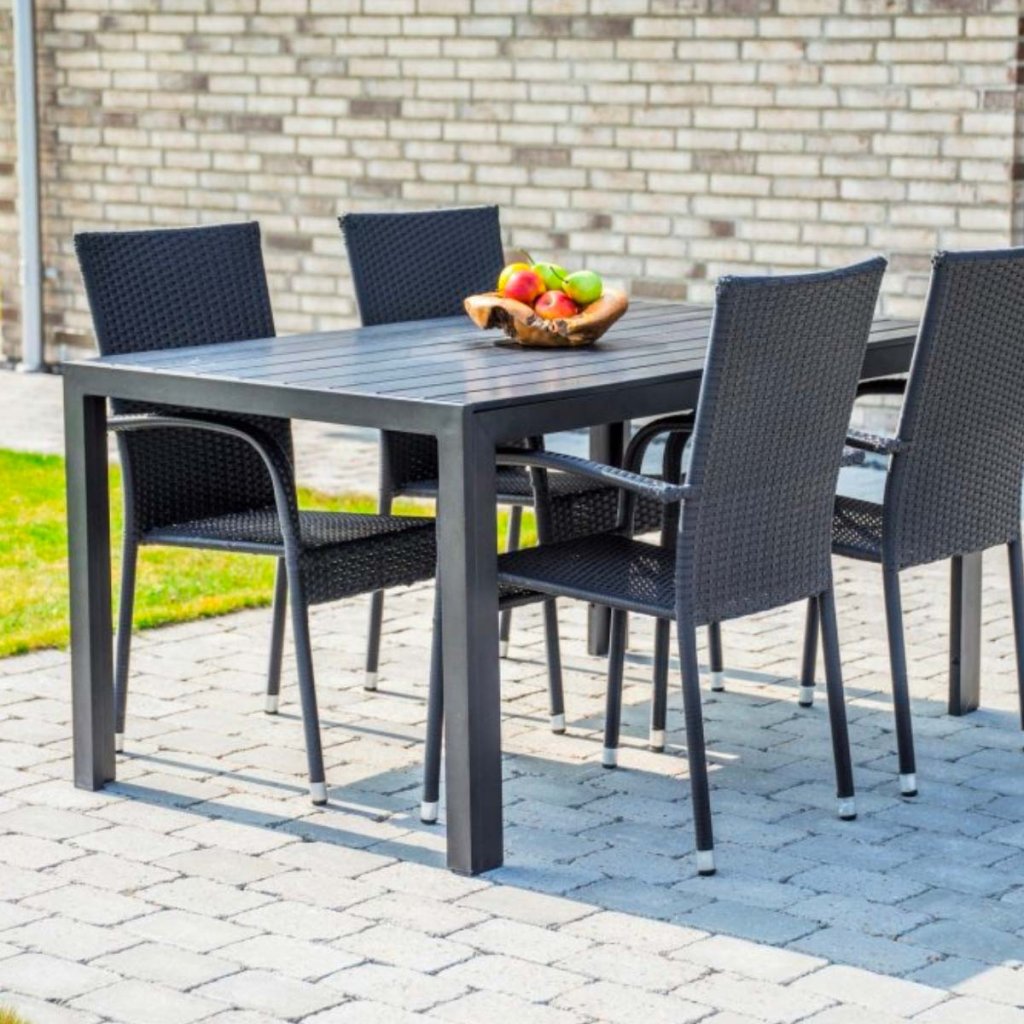 Zahradní jídelní stůl 150x90cm DT166 antracit za akční cenu