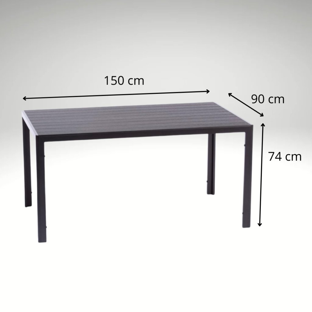 Zahradní jídelní stůl 150x90cm DT166 antracit za akční cenu