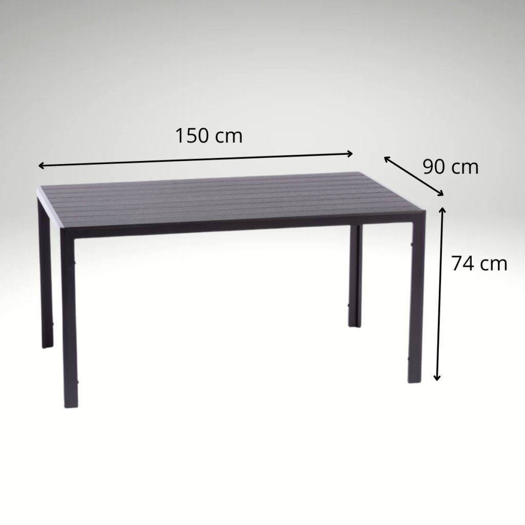 Zahradní jídelní stůl 150x90cm DT166 antracit za akční cenu