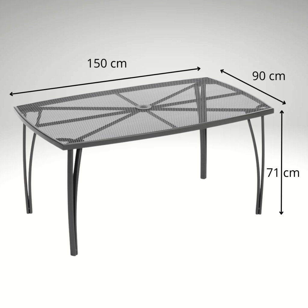 Zahradní kovový stůl 150x90cm V125 antracit ZA AKČNÍ CENU
