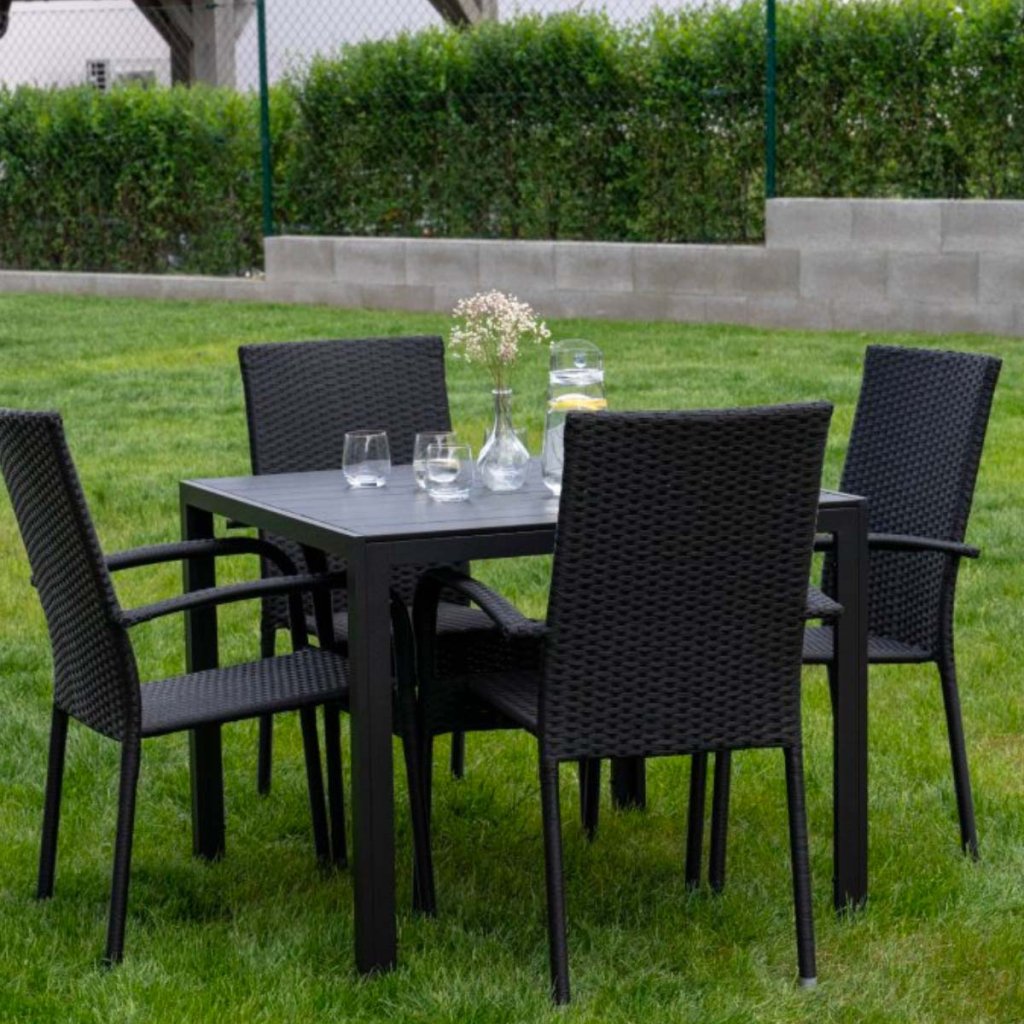 Zahradní jídelní stůl 90x90cm DT165 antracit ZA AKČNÍ CENU