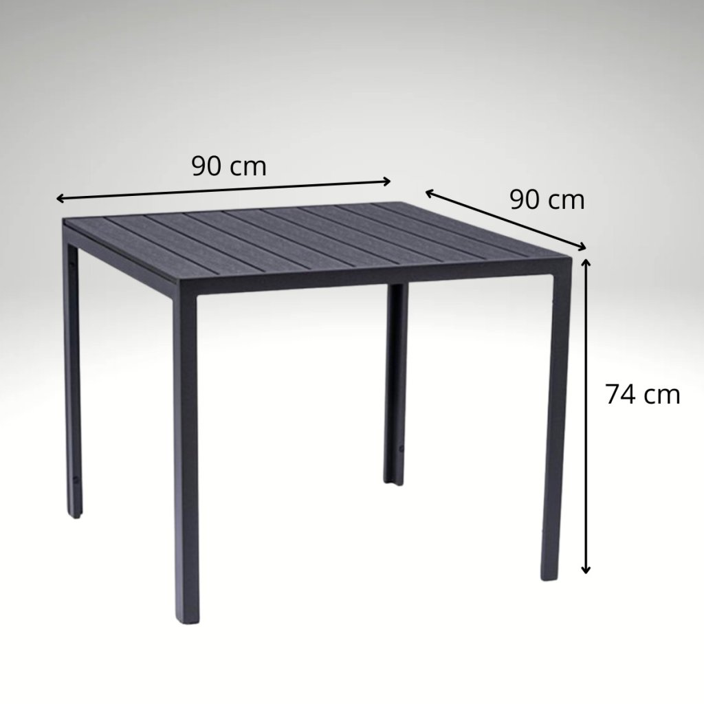Zahradní jídelní stůl 90x90cm DT165 antracit ZA AKČNÍ CENU