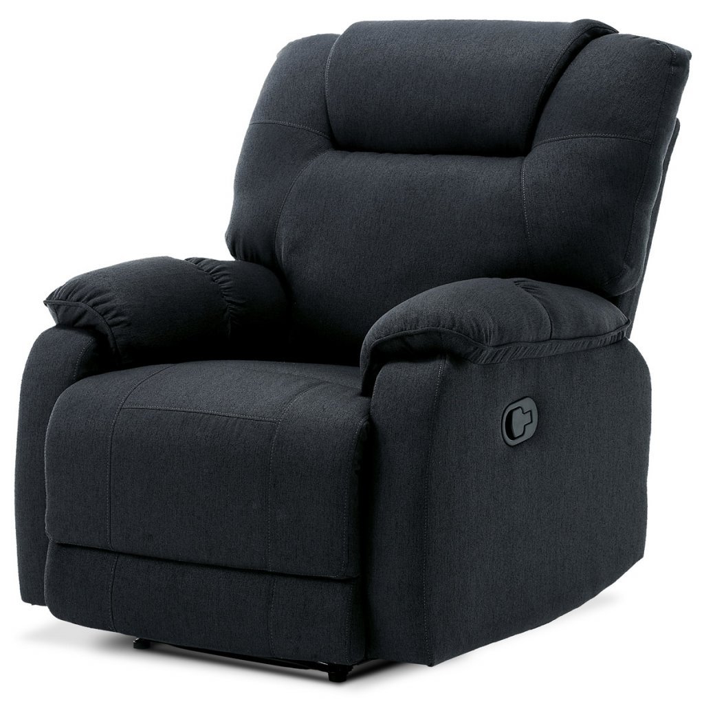 TV a relaxační polohovací křeslo potah šedá látka AKR139S