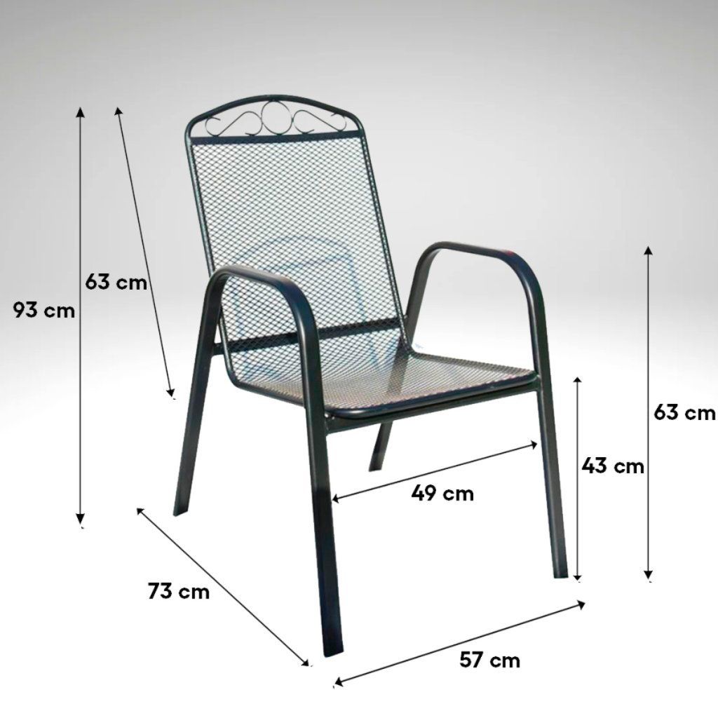 Zahradní jídelní kovový set pro 4 osoby V124 antrcit ZA AKČNÍ CENU