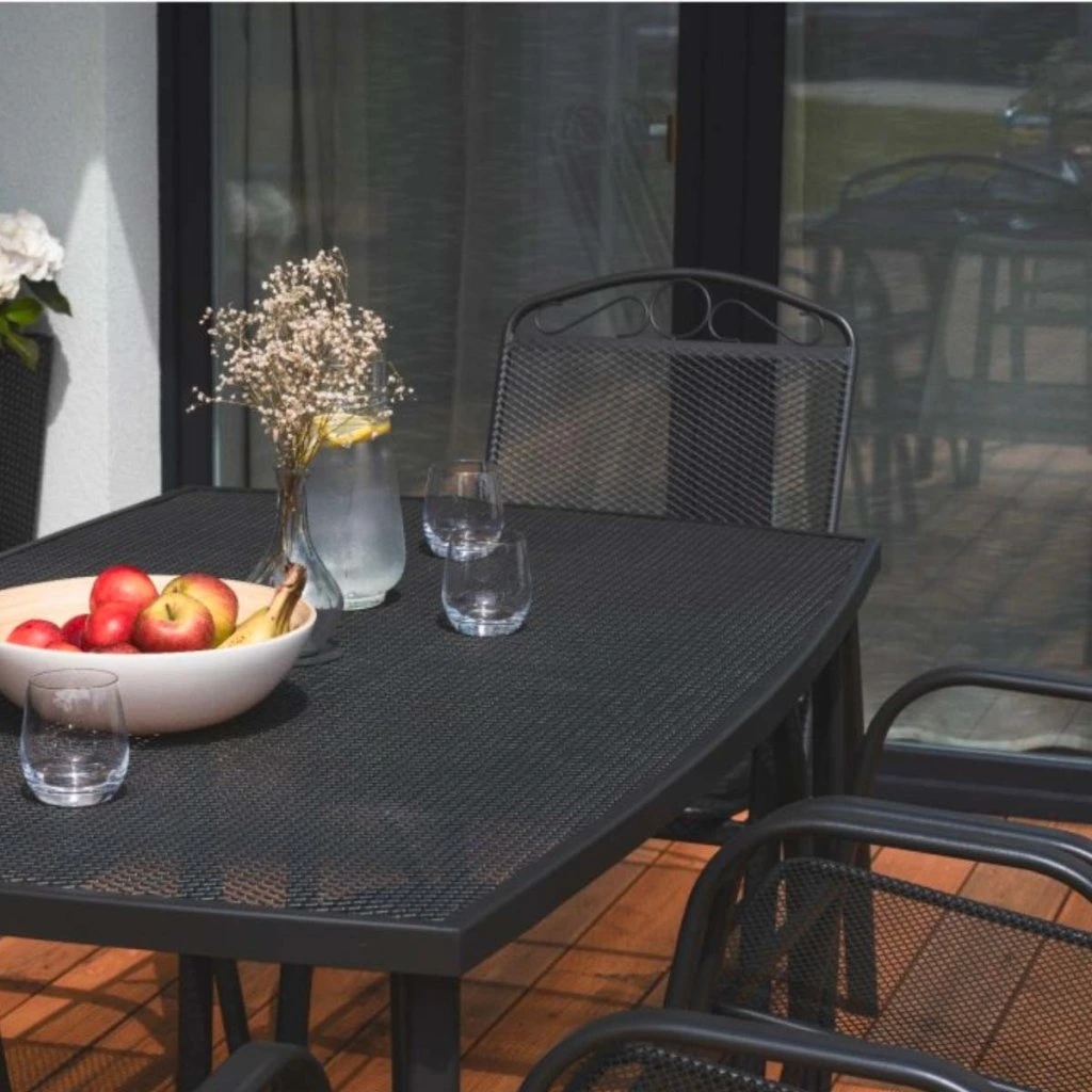 Zahradní jídelní kovový set pro 6 osob V126 antracit ZA AKČNÍ CENU