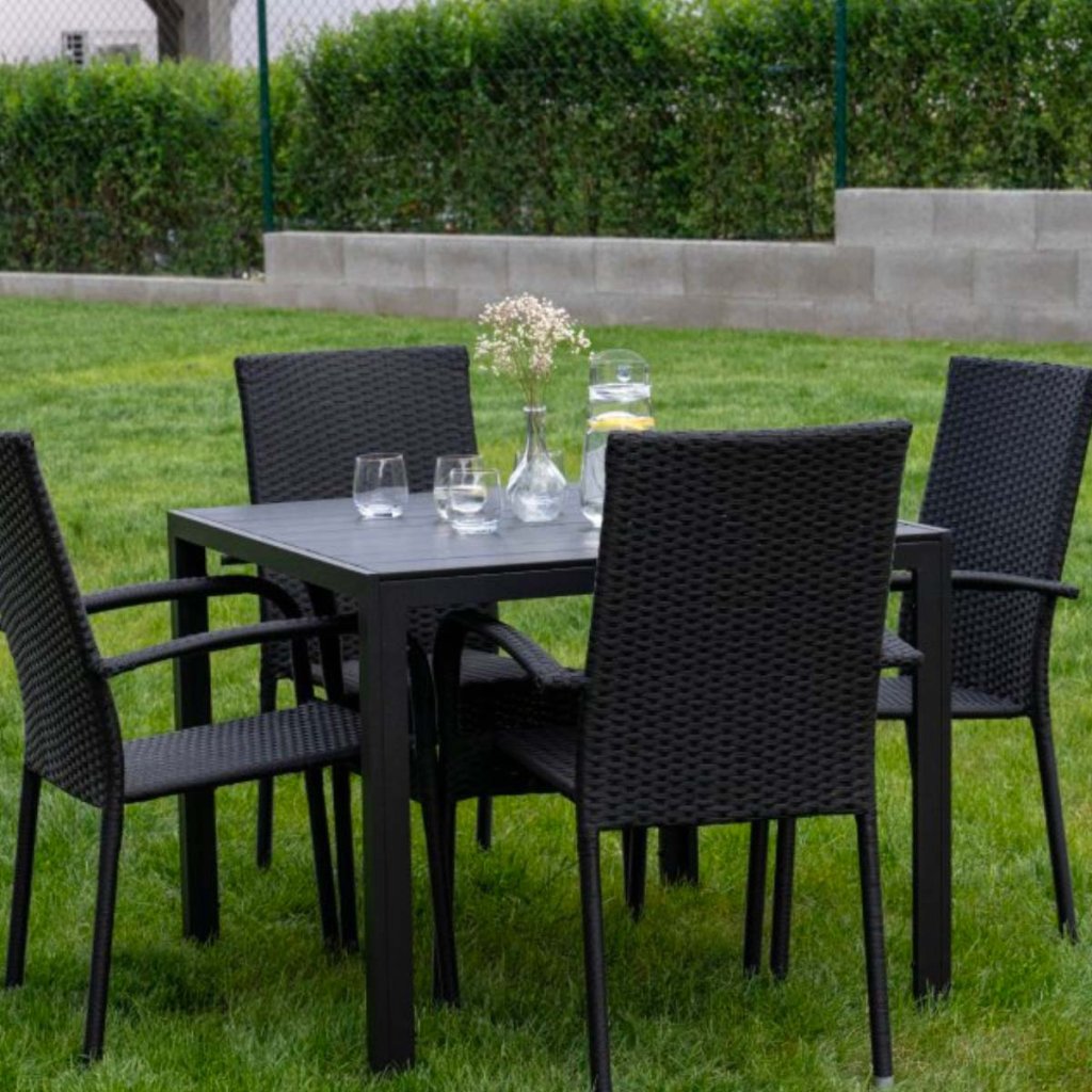 Zahradní malá ratanová sestava pro 4 osoby DT280 antracit