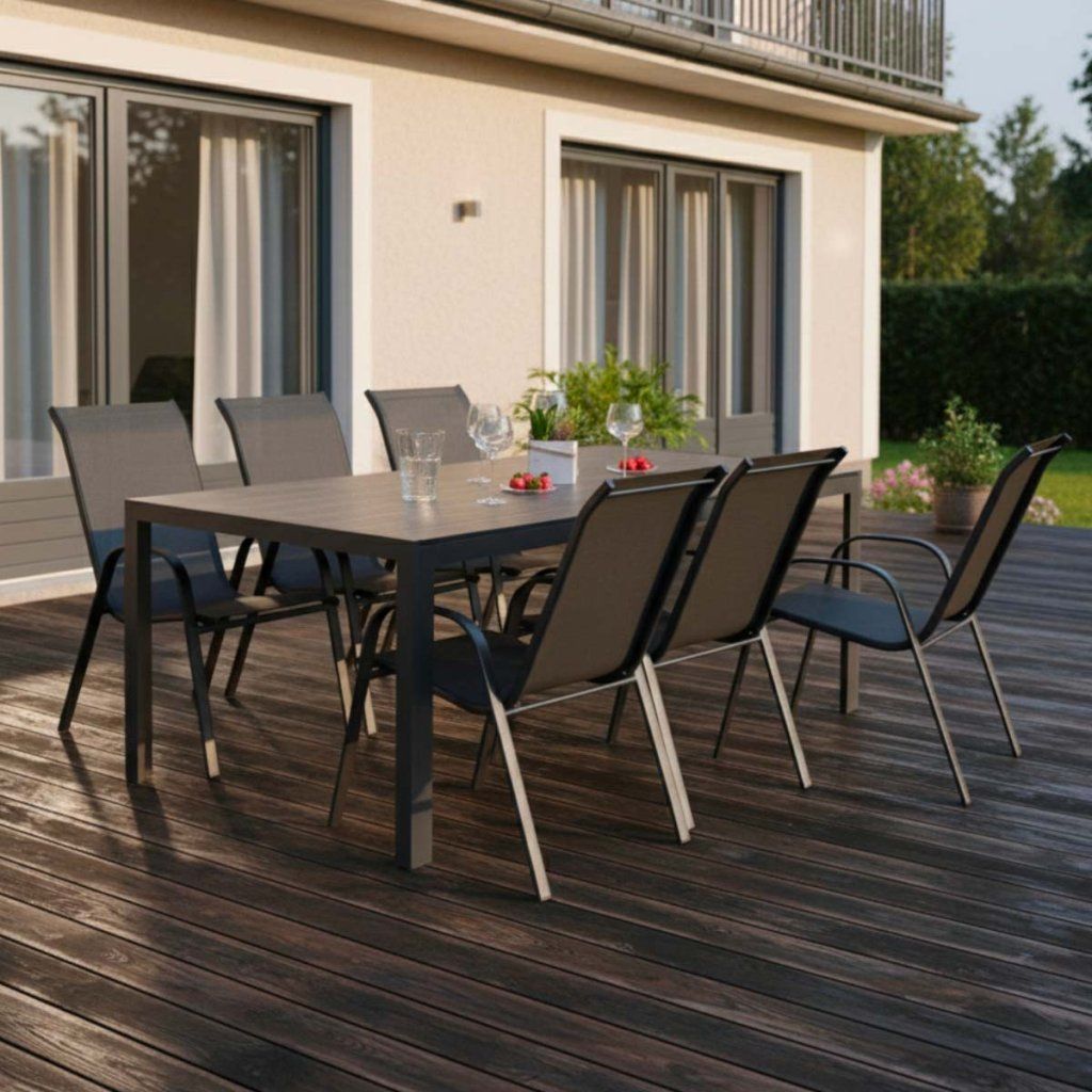 Venkovní zahradní set 205x90 pro 6 osob DK303 antracit ZA AKČNÍ CENU