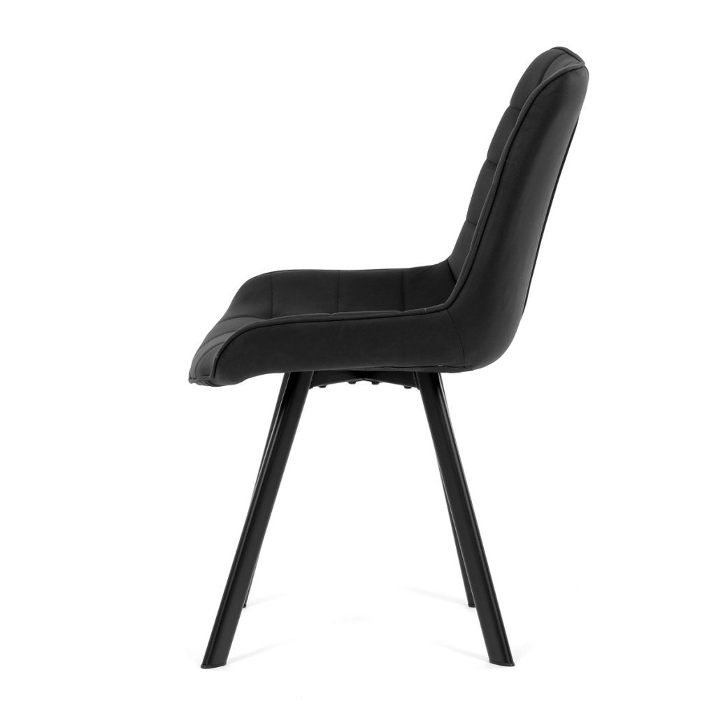 Židle jídelní černá látka v dekoru broušené kůže AJZ130C