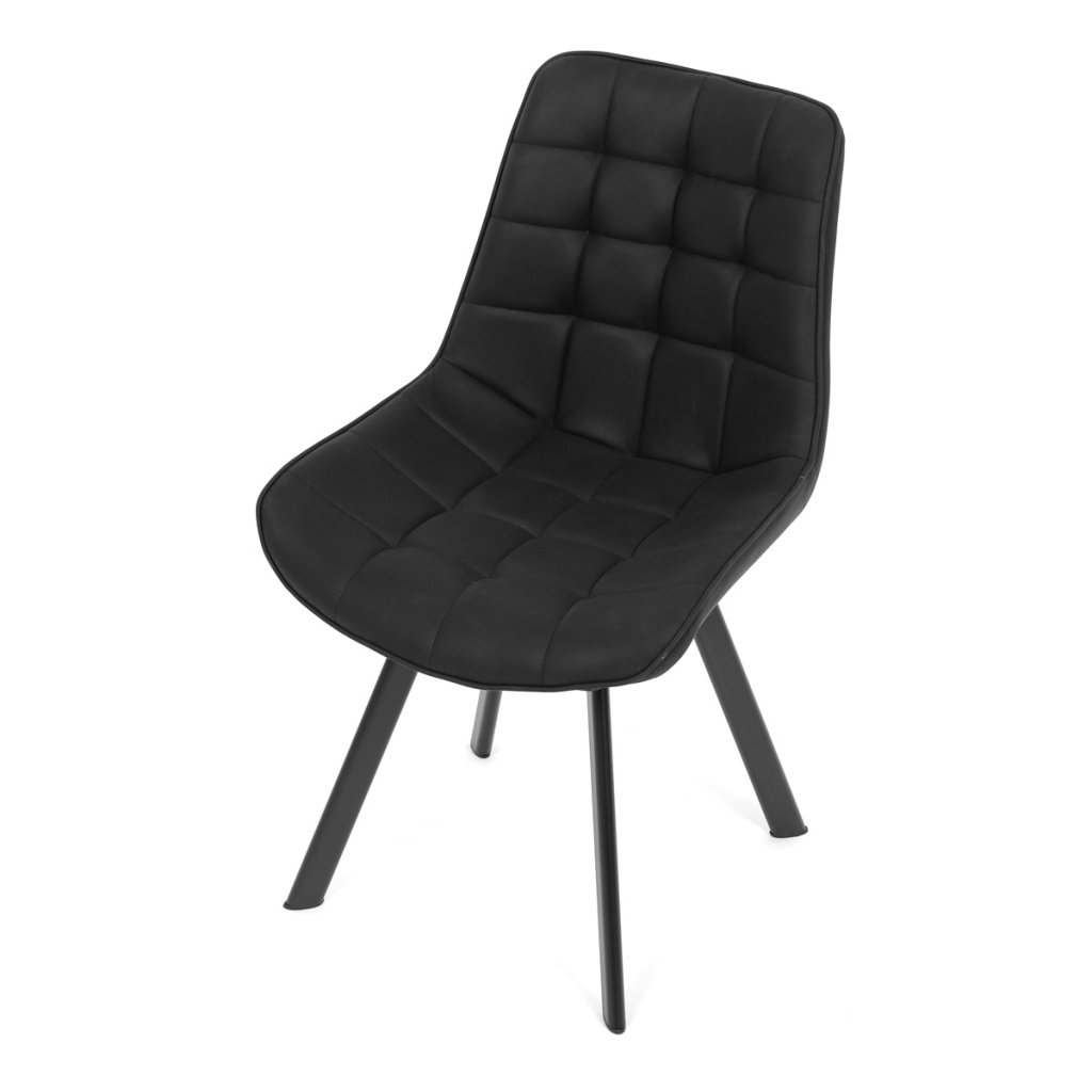 Židle jídelní černá látka v dekoru broušené kůže AJZ130C