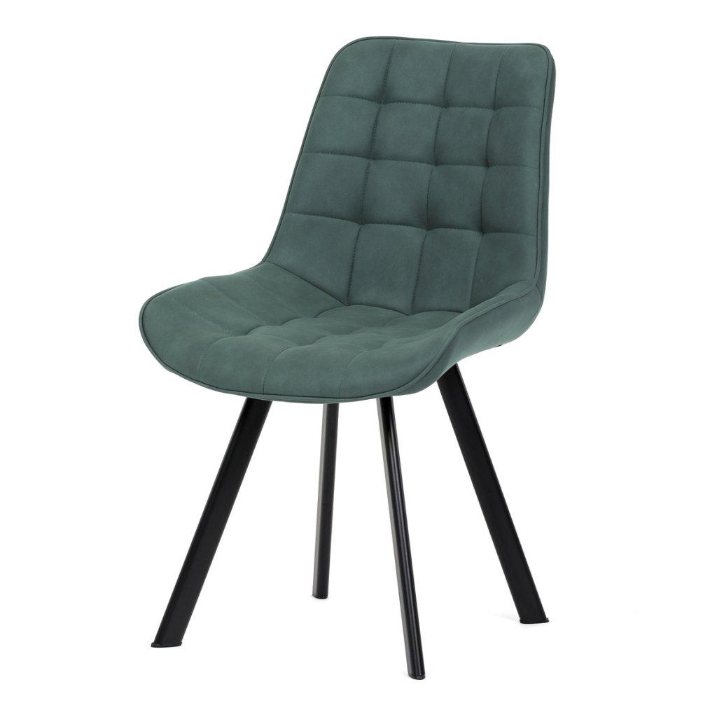 Židle jídelní zelená látka v dekoru broušené kůže AJZ130Z