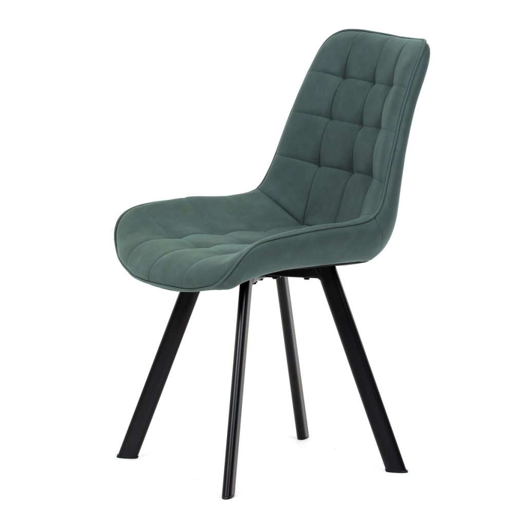 Židle jídelní zelená látka v dekoru broušené kůže AJZ130Z