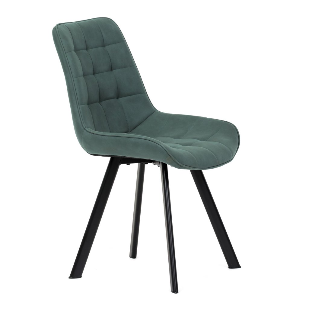 Židle jídelní zelená látka v dekoru broušené kůže AJZ130Z