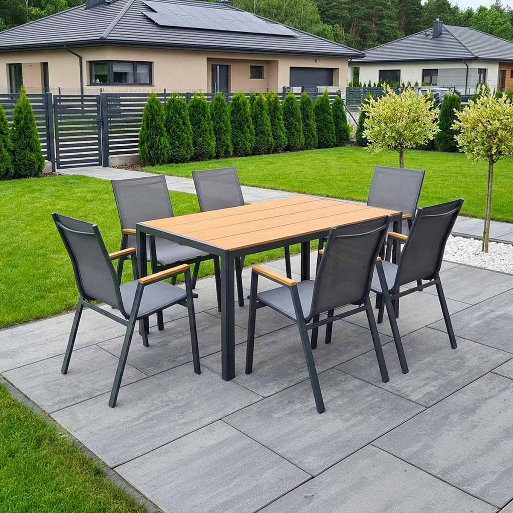 Židle zahradní šedý textilen šedý kov AZZ101S