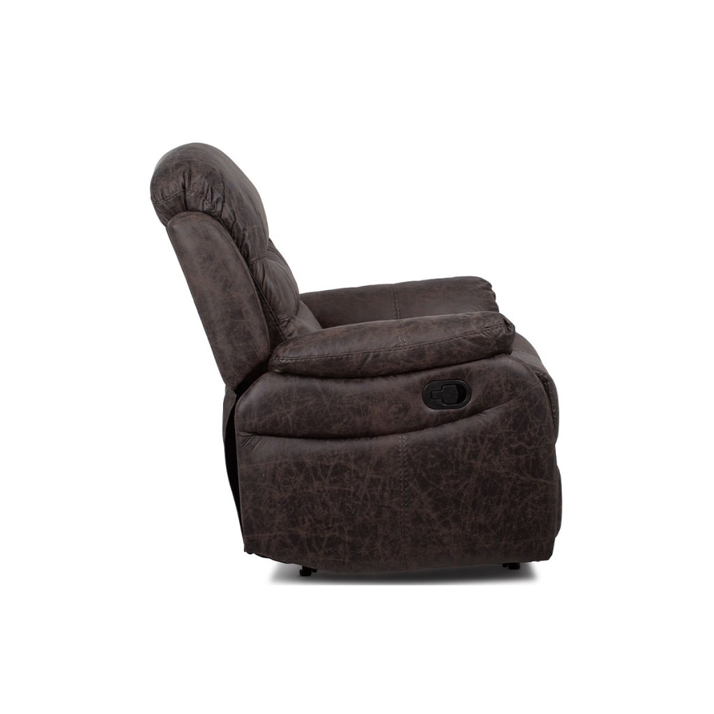 TV a relaxační křeslo, manuální polohování, potah hnědá látka v dekoru kůže AKR138B