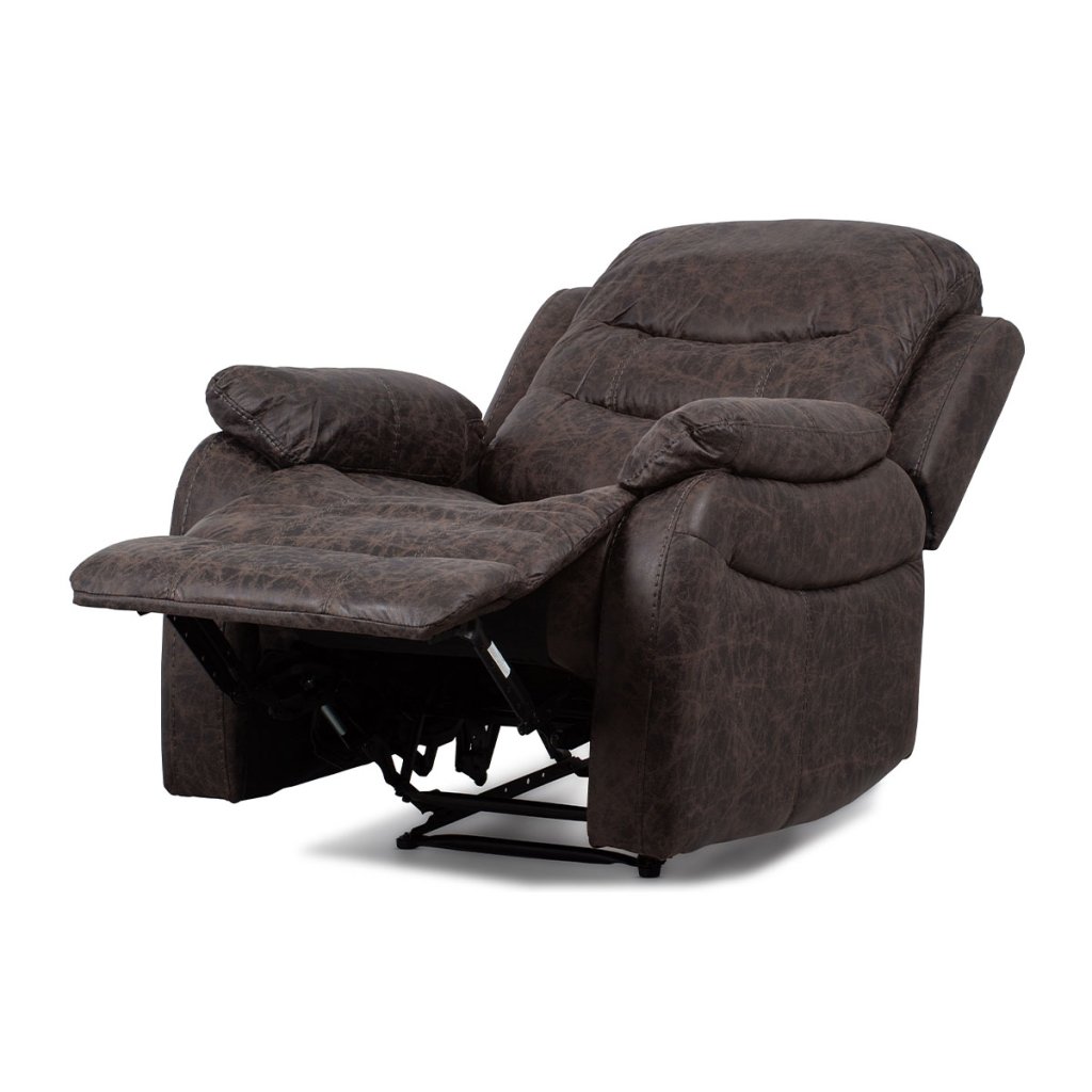 TV a relaxační křeslo, manuální polohování, potah hnědá látka v dekoru kůže AKR138B