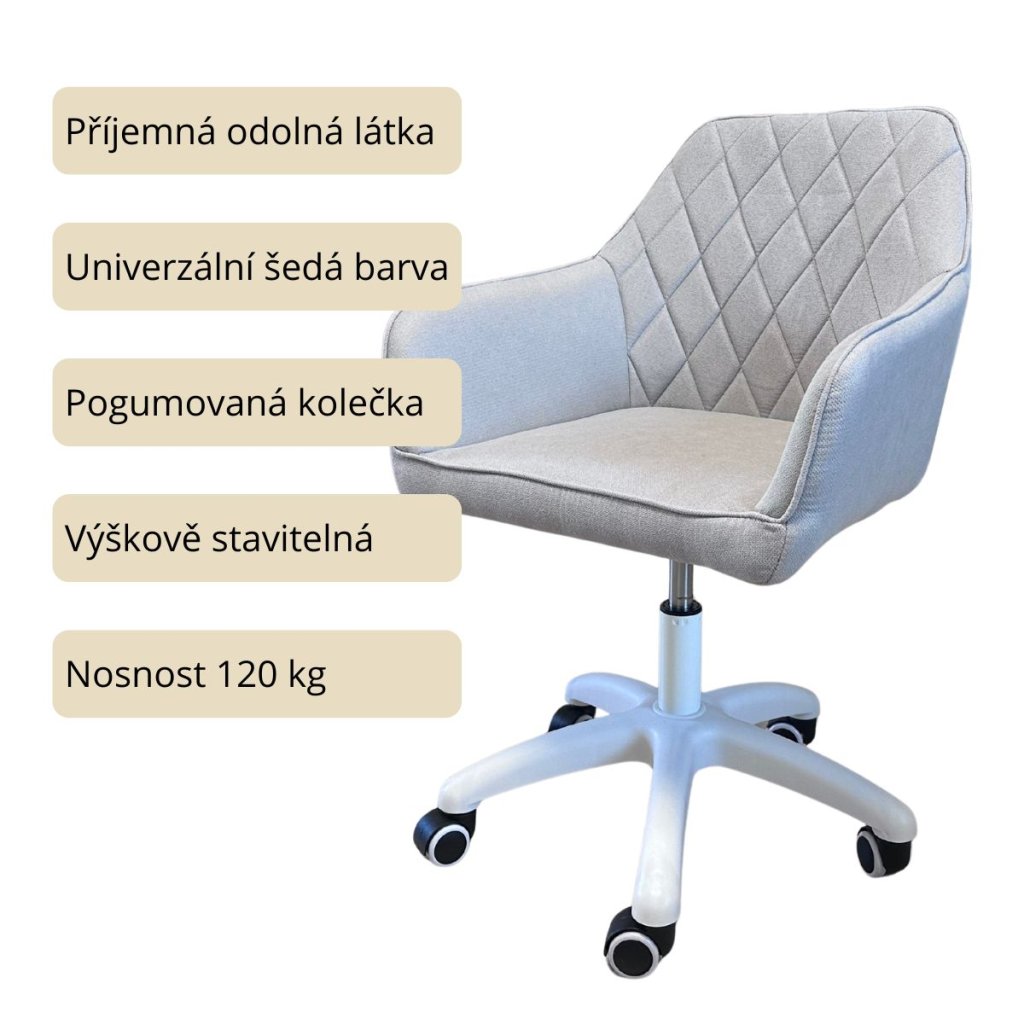 Pracovní křeslo šedá látka VKZ100S