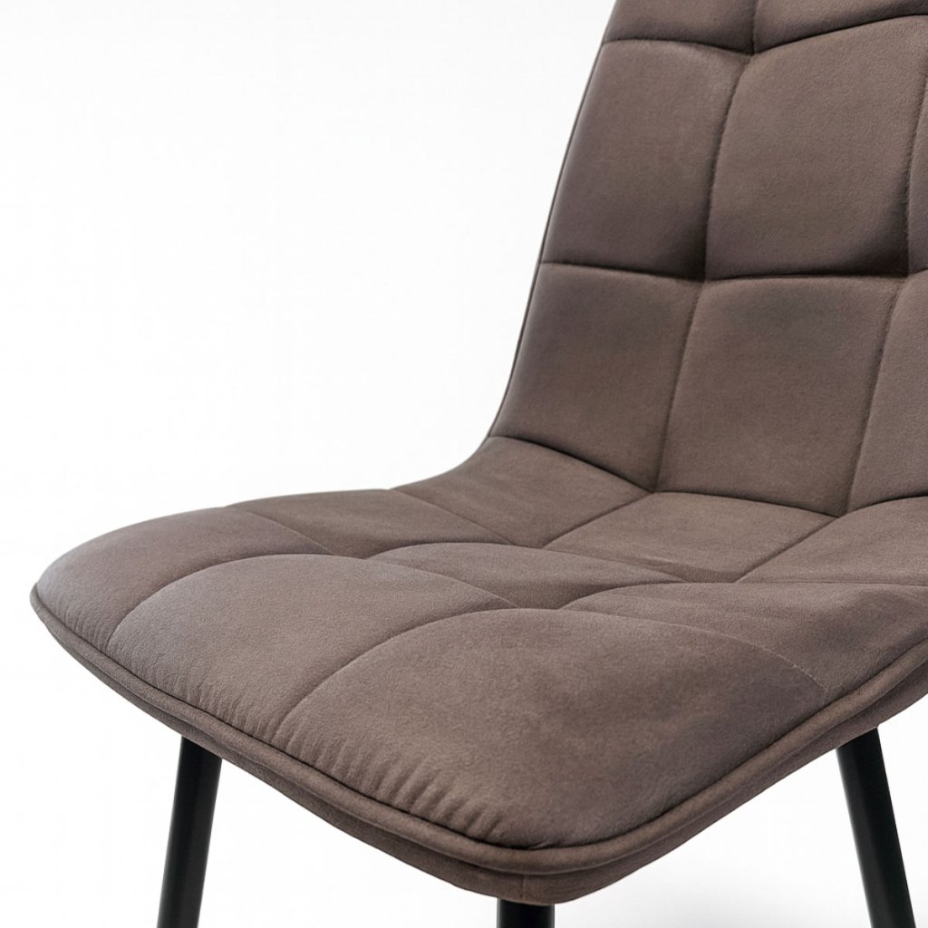 Jídelní židle hnědá látka černá podnož VJZ100H