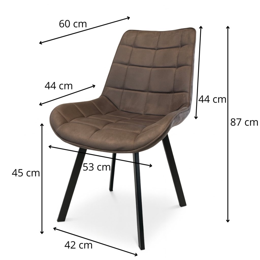 Židle jídelní hnědá látka v dekoru broušené kůže AJZ130H