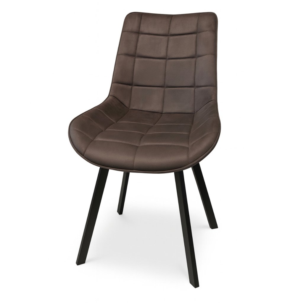 Židle jídelní hnědá látka v dekoru broušené kůže AJZ130H