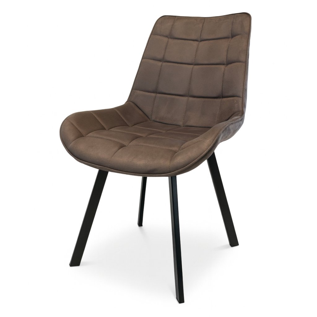 Židle jídelní hnědá látka v dekoru broušené kůže AJZ130H