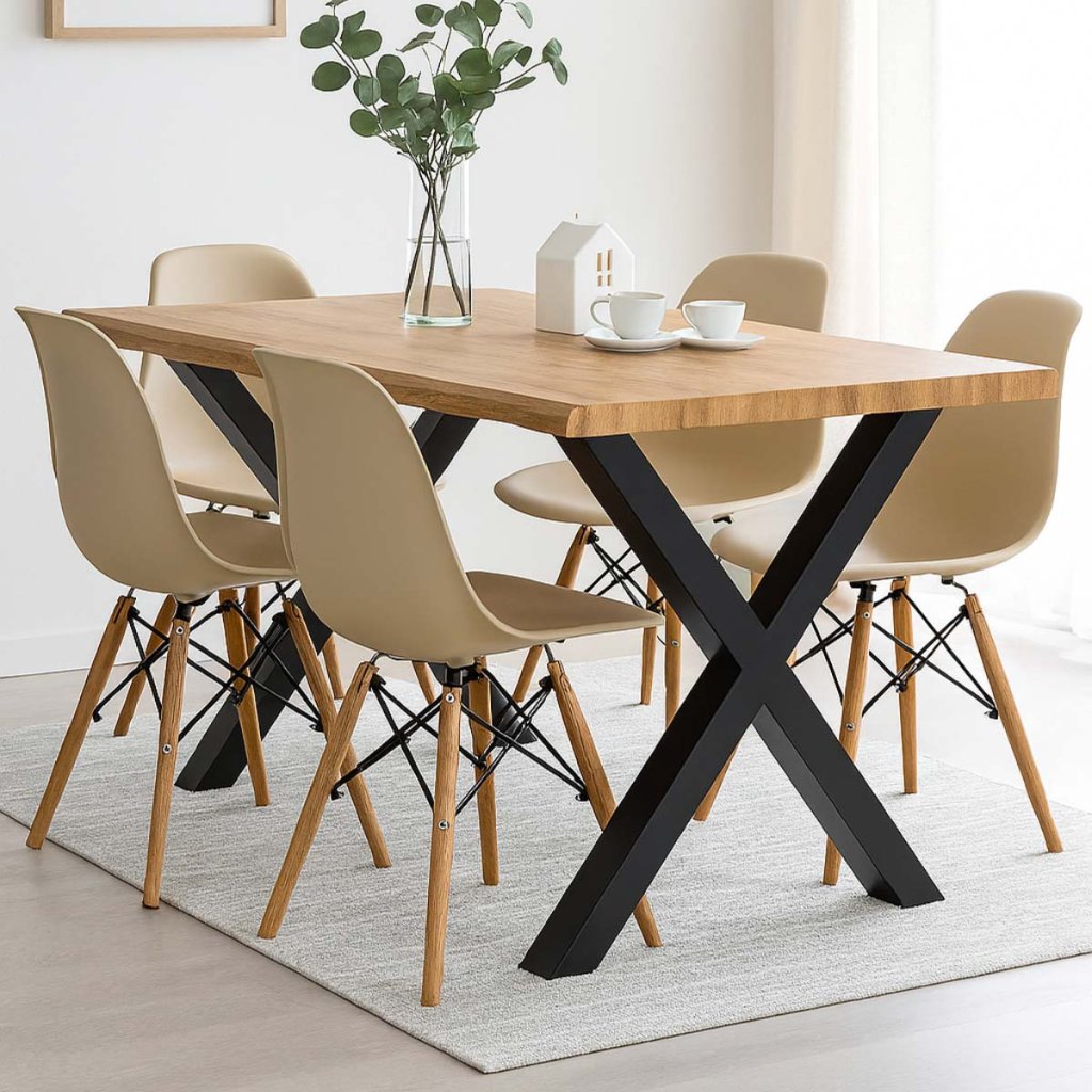 Jídelní stůl 160x90 dekor dub kovové nohy VJS100D-160