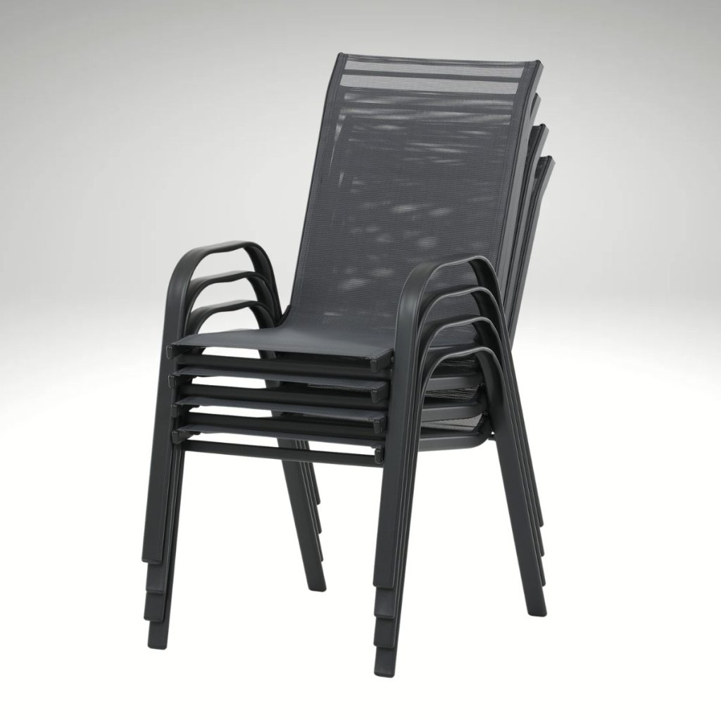 Stohovatelná zahradní židle černá TK2060-2