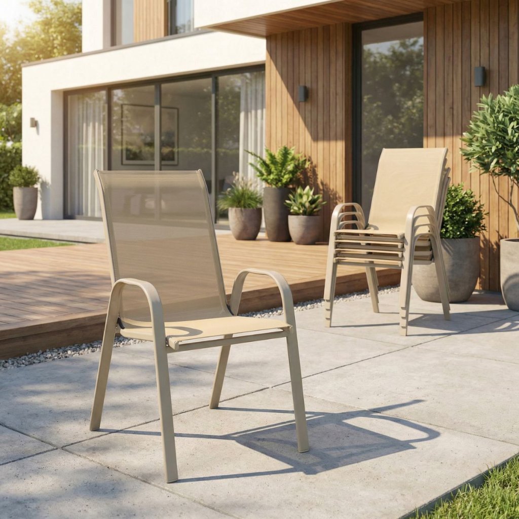 Stohovatelná zahradní židle krémová TK2060K