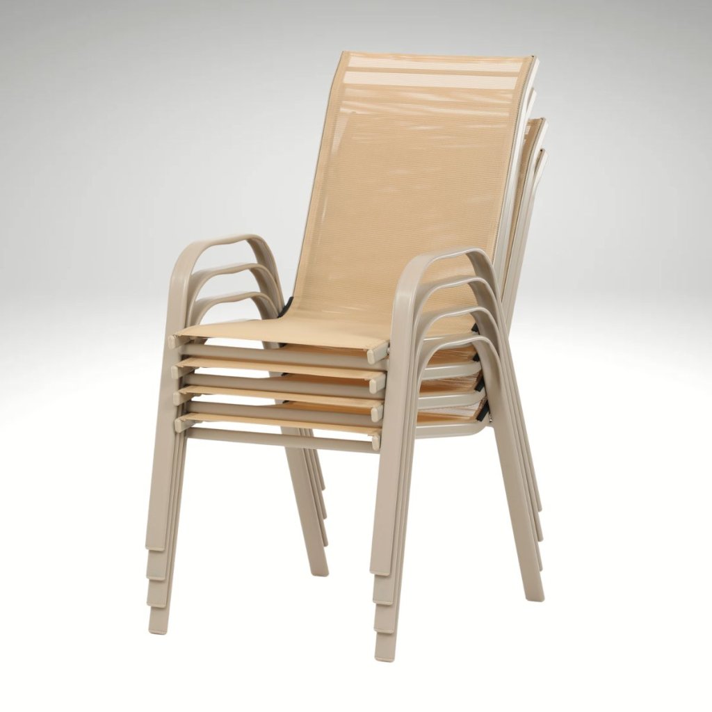 Stohovatelná zahradní židle krémová TK2060K