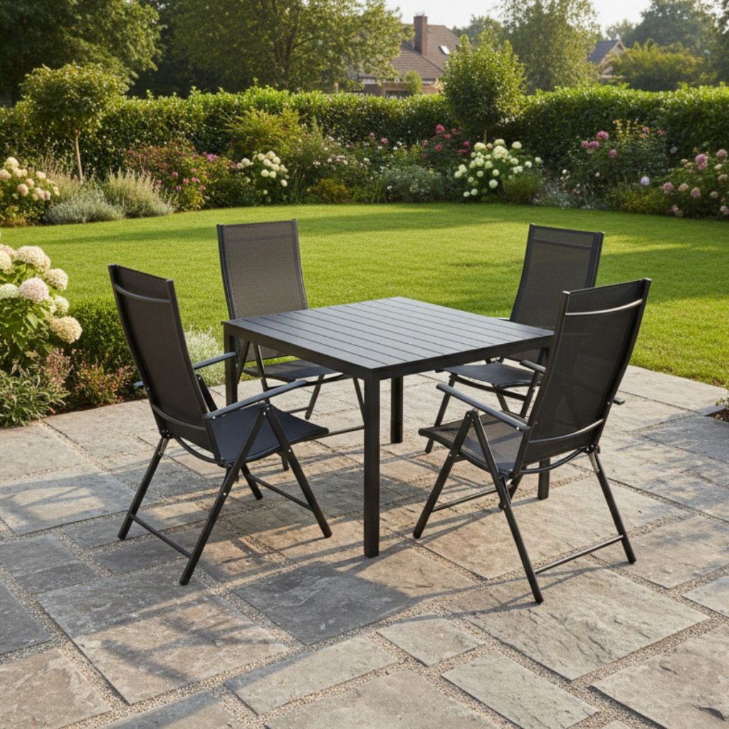 Zahradní set 90x90 pro 4 osoby V133 černá