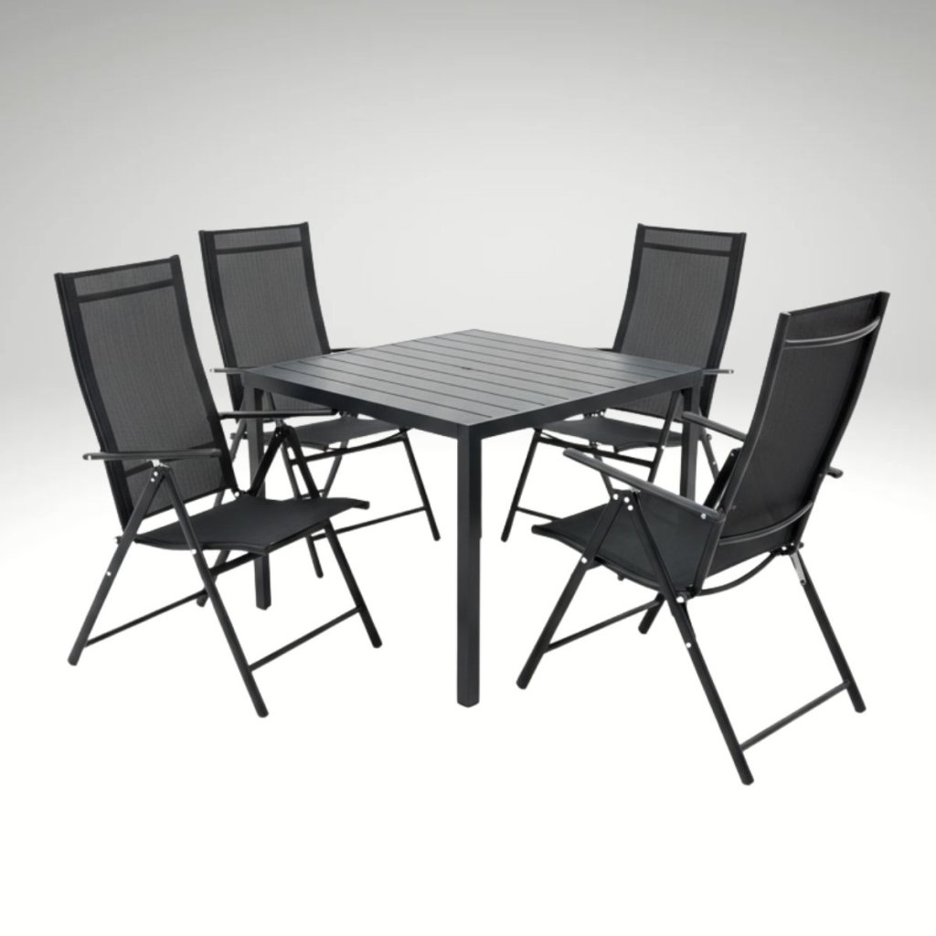 Zahradní set 90x90 pro 4 osoby V133 černá