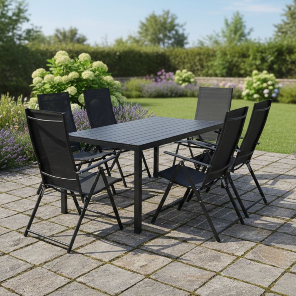 Zahradní set 150x90 pro 6 osob V136 černá