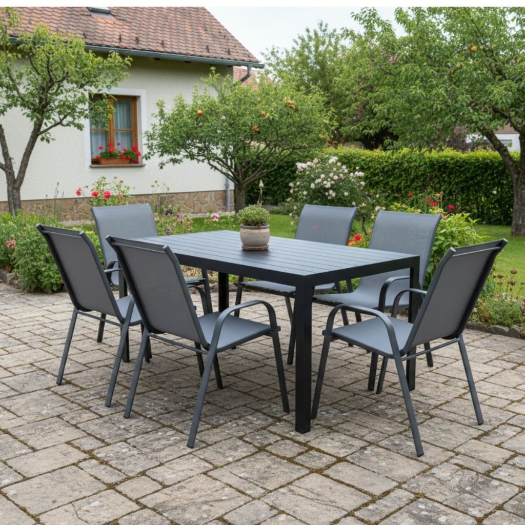 Zahradní set 150x90 pro 6 osob DK304S antracit/šedá