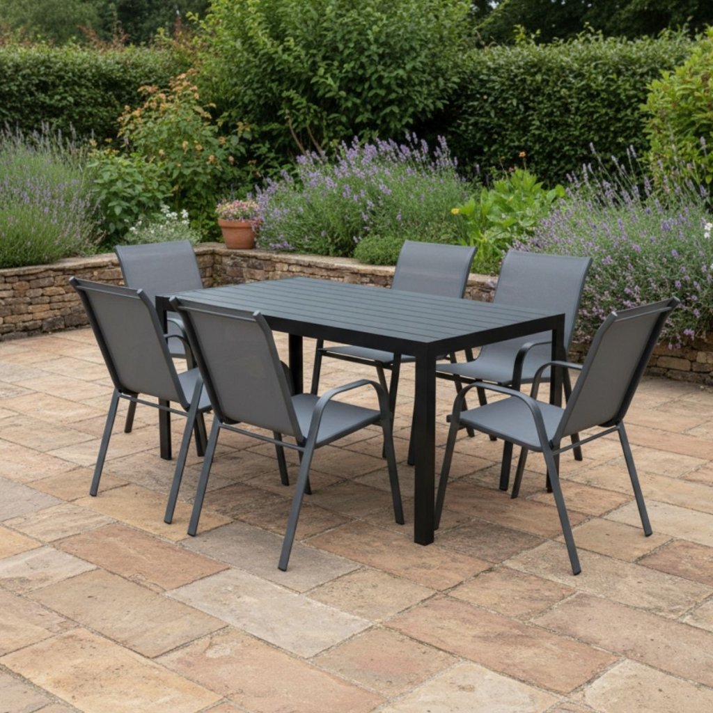 Zahradní set 150x90 pro 6 osob DK304S antracit/šedá