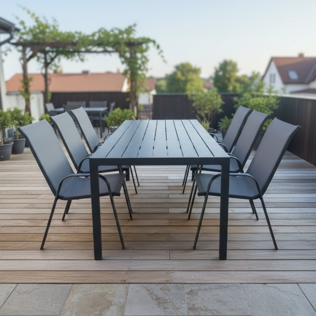 Zahradní set 150x90 pro 6 osob DK303S antracit/šedá