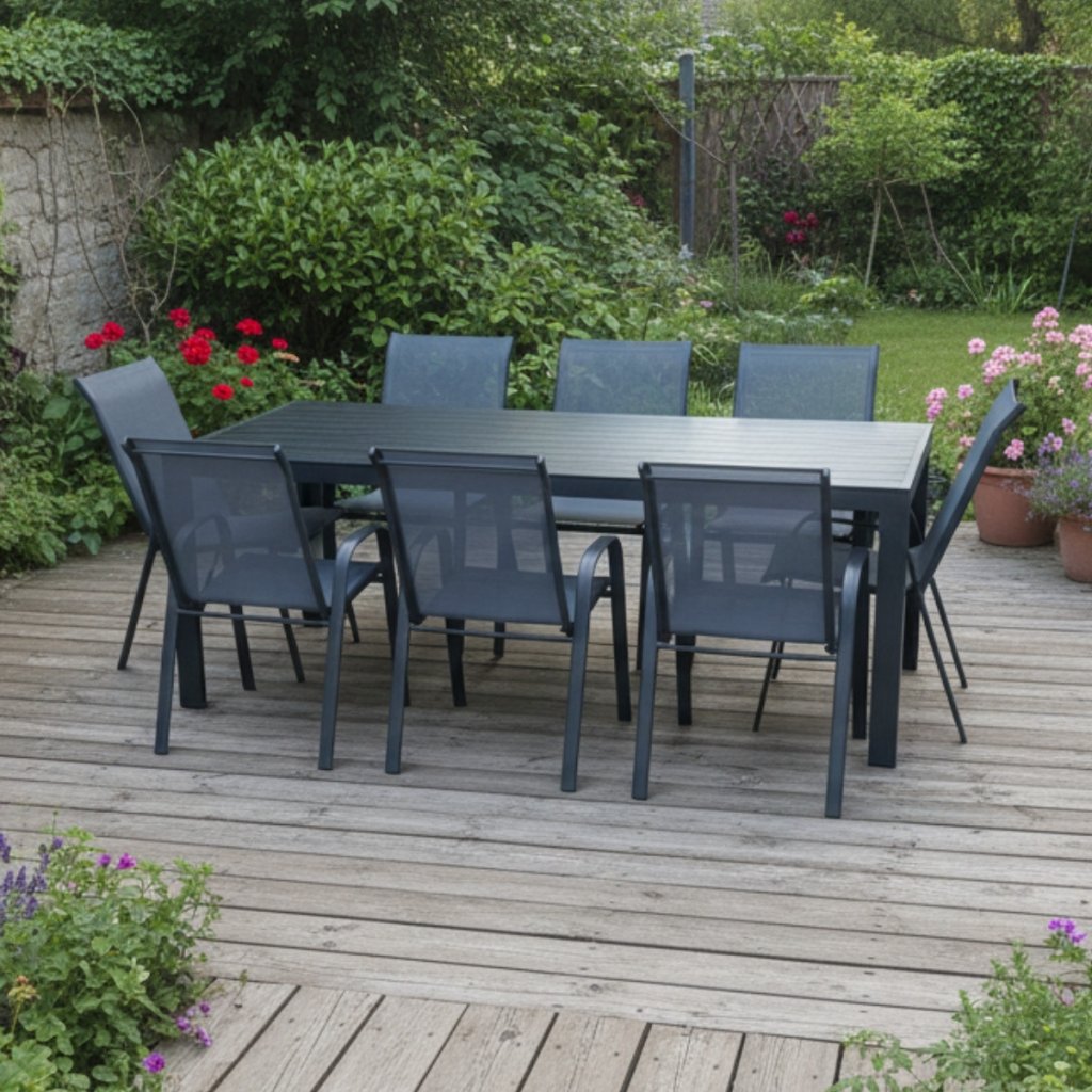 Zahradní set 205x90 pro 8 osob DK305S antracit/šedá