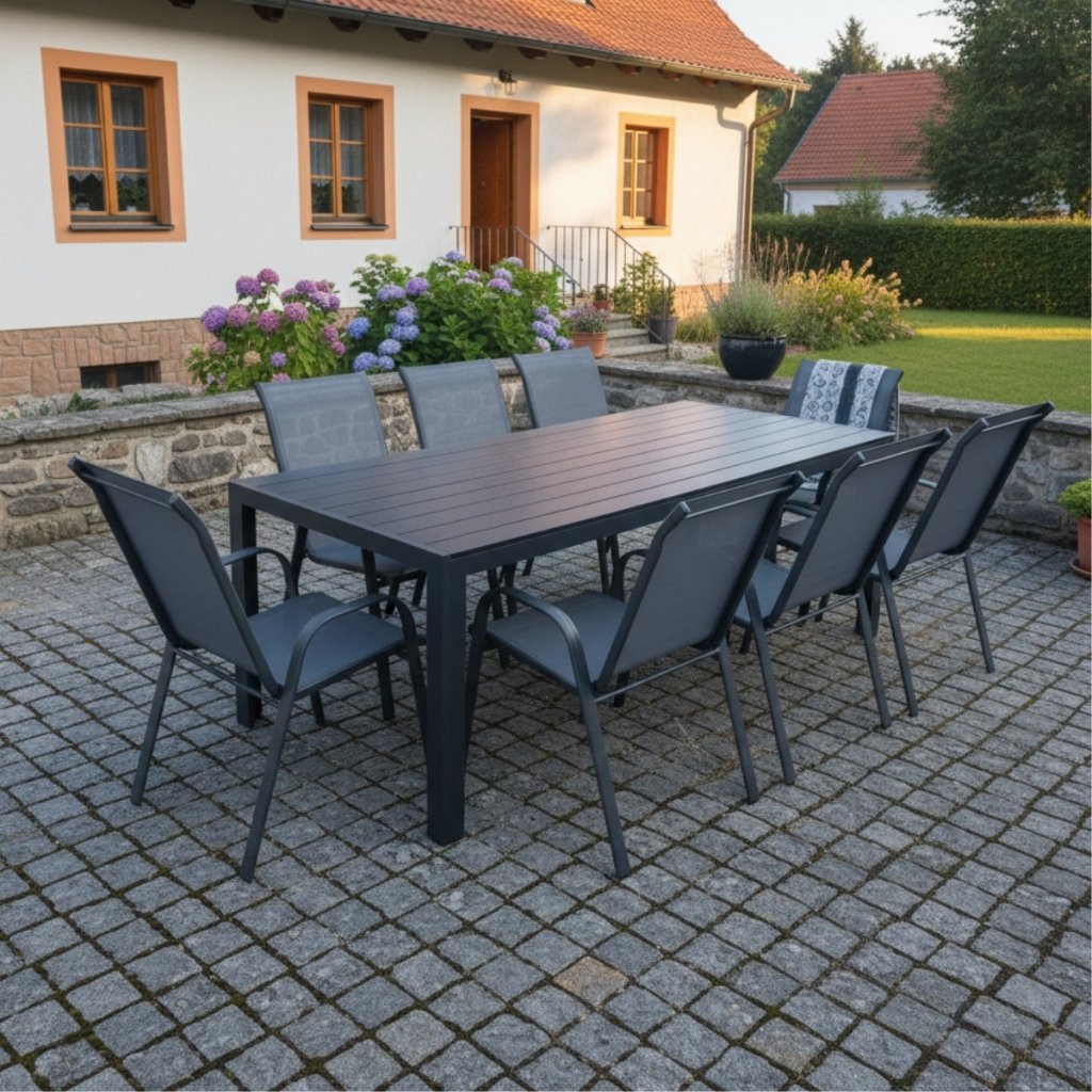 Zahradní set 205x90 pro 8 osob DK305S antracit/šedá