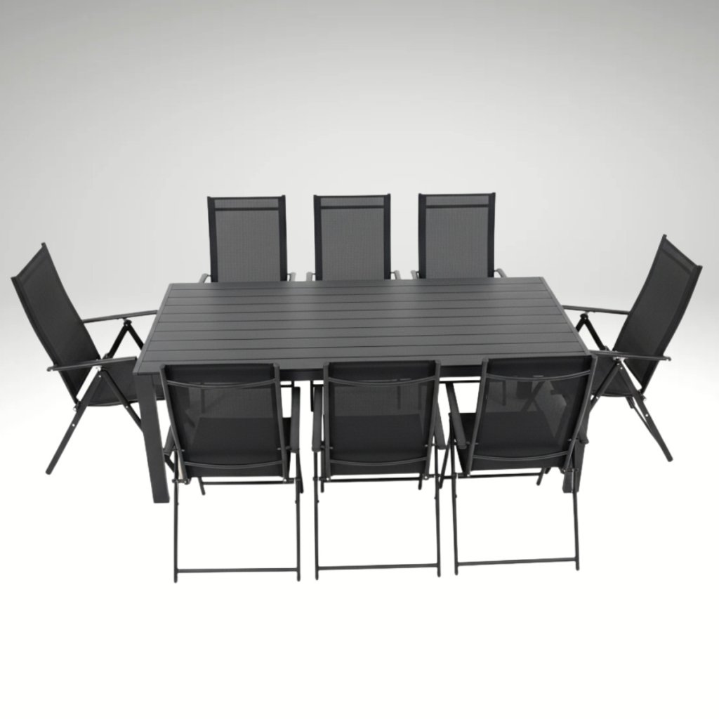 Zahradní set 205x90 pro 8 osob V138 černá