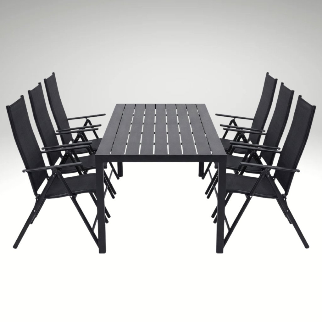 Zahradní set 205x90 pro 6 osob V137 černá