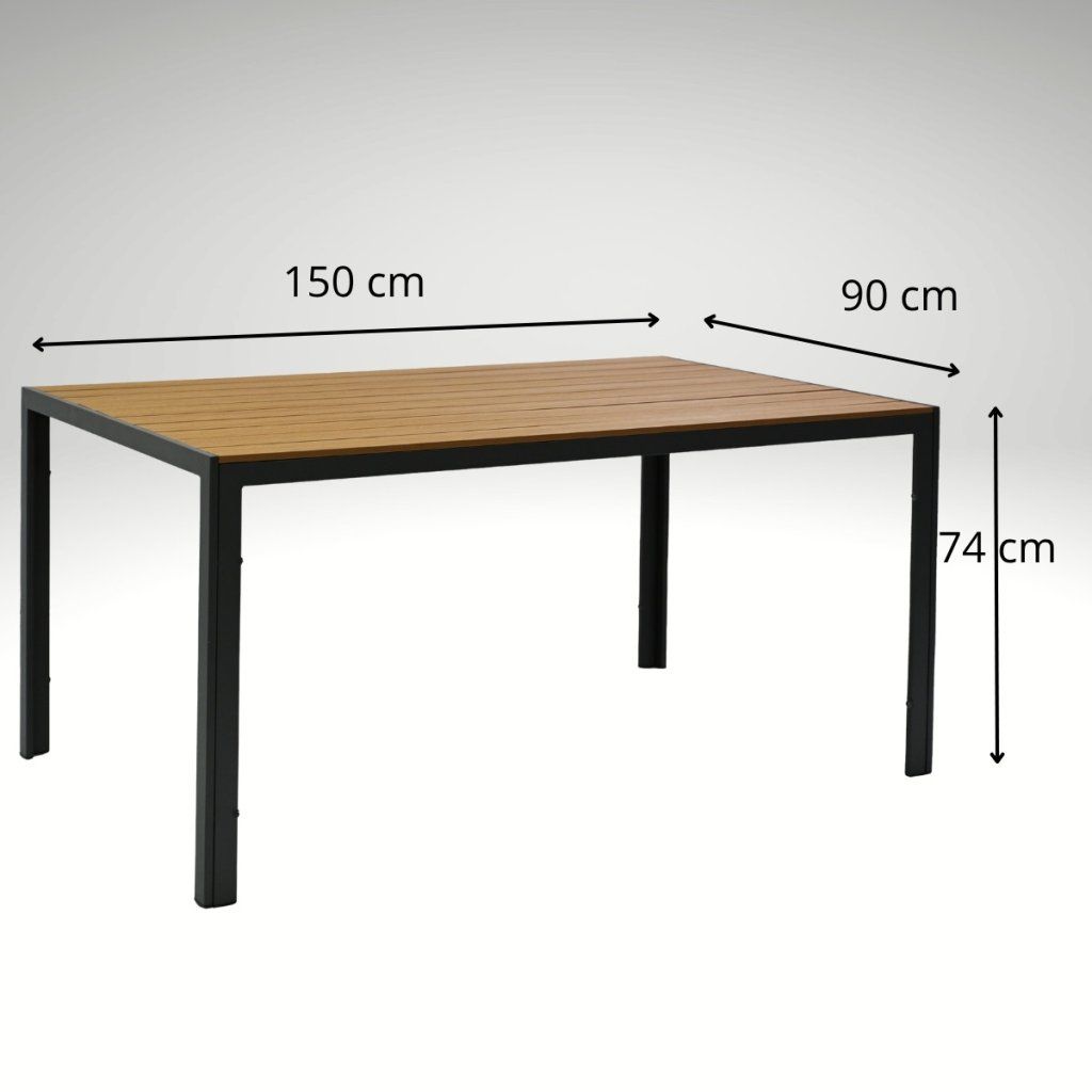 Zahradní stůl 150x90 cm polywood s šedou AZS144S
