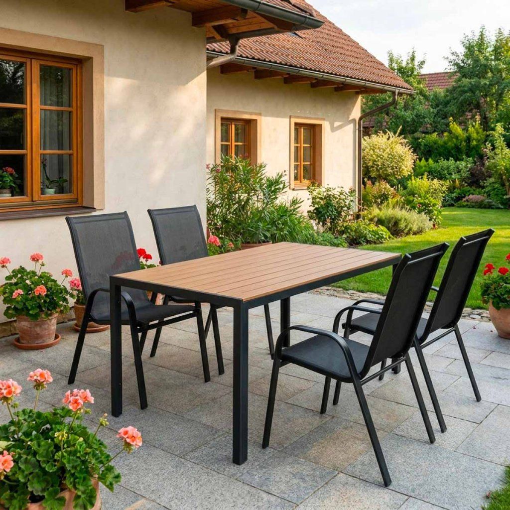 Venkovní zahradní set 150x90 pro 4 osoby DK302-P přírodní ZA AKČNÍ CENU