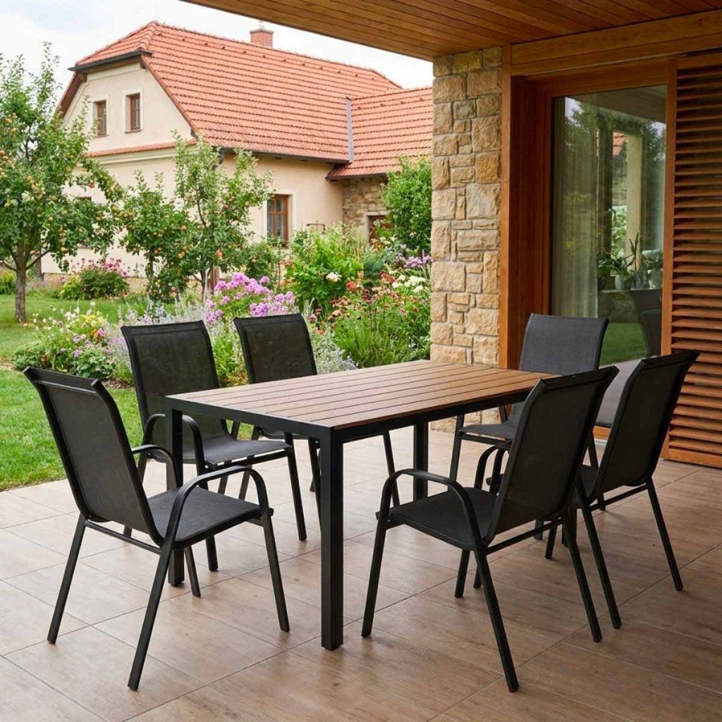 Venkovní zahradní set 150x90 pro 6 osob DK304-P přírodní ZA AKČNÍ CENU