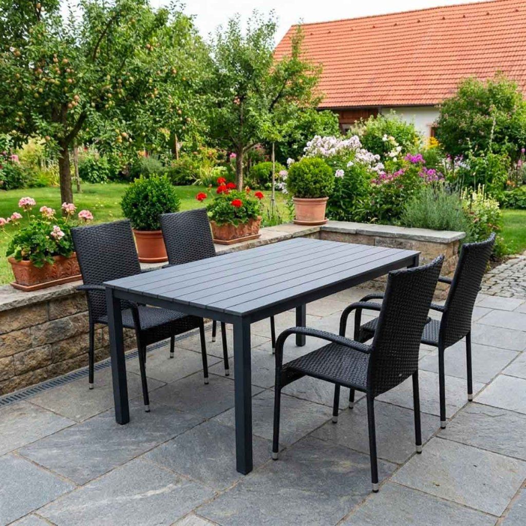 Zahradní ratanový set 150x90 pro 4 osoby DT255-S šedý ZA AKČNÍ CENU