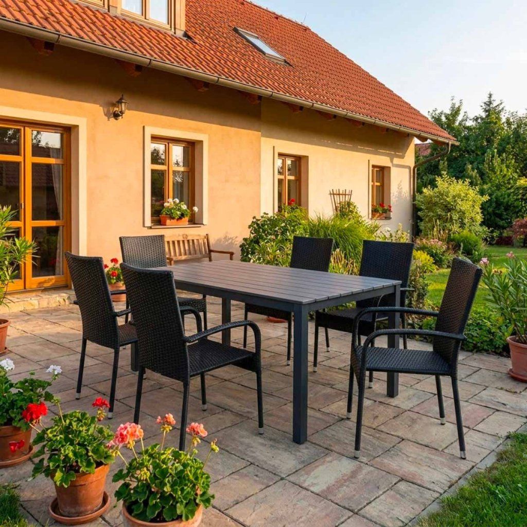 Zahradní ratanový set 150x90 pro 6 osob DT276-S šedý ZA AKČNÍ CENU