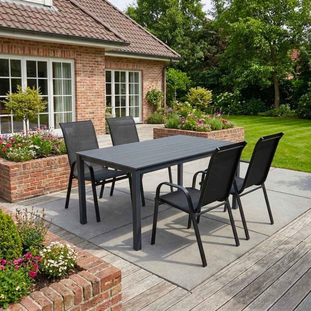 Venkovní zahradní set 150x90 pro 4 osoby DK302-S šedý ZA AKČNÍ CENU