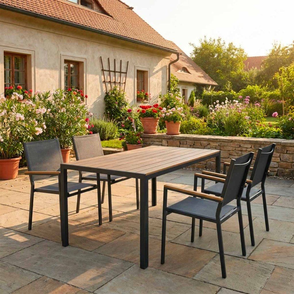 Zahradní jídelní set 150x90 pro 4 osoby AZS155P-4 přírodní