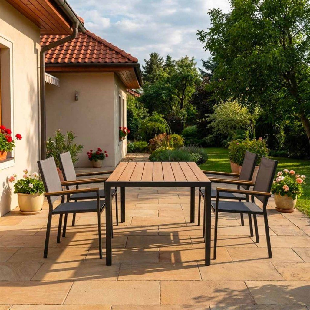 Zahradní jídelní set 150x90 pro 4 osoby AZS155P-4 přírodní