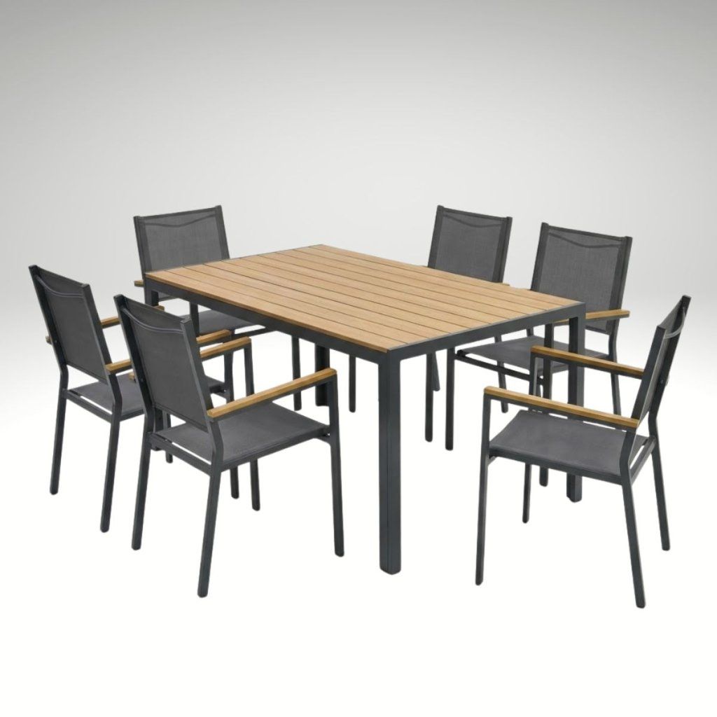 Zahradní jídelní set 150x90 pro 6 osob AZS155P-6 přírodní