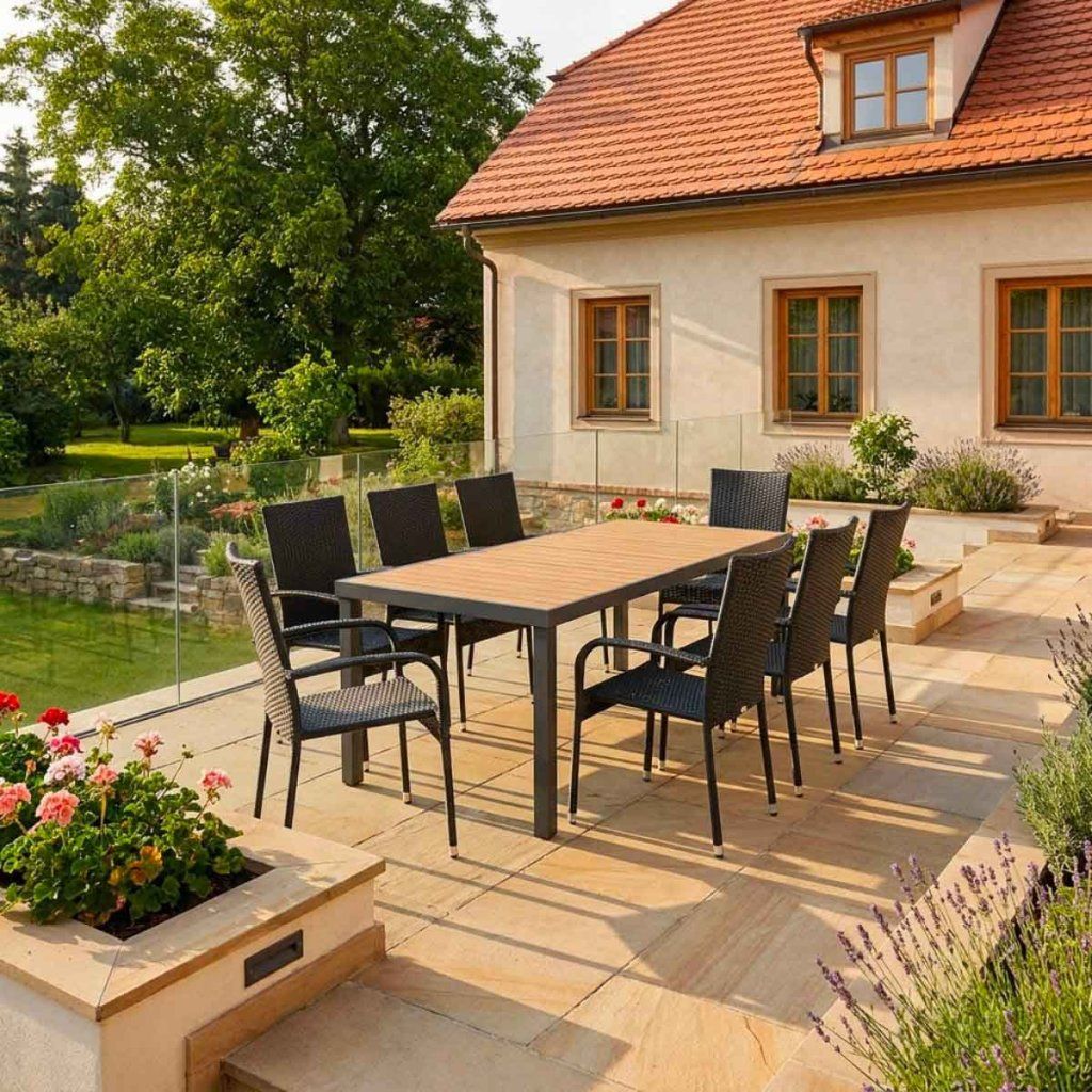 Zahradní set 190x90 pro 8 osob přírodní DT278-190P