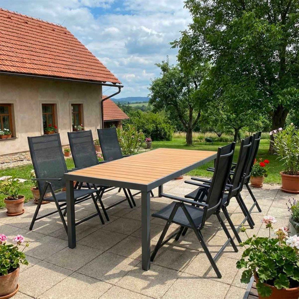 Zahradní set 190x90 pro 6 osob přírodní V137-190P
