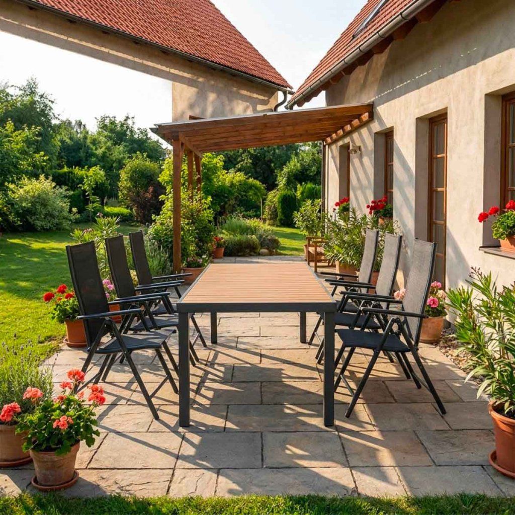 Zahradní set 190x90 pro 6 osob přírodní V137-190P